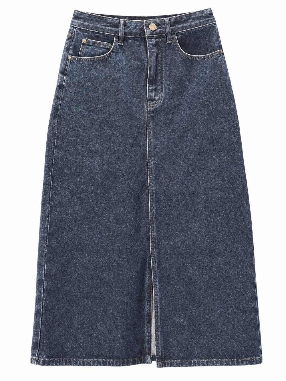 We Wore What Dark Blue Denim Midi Skirt - Women's Jeans
